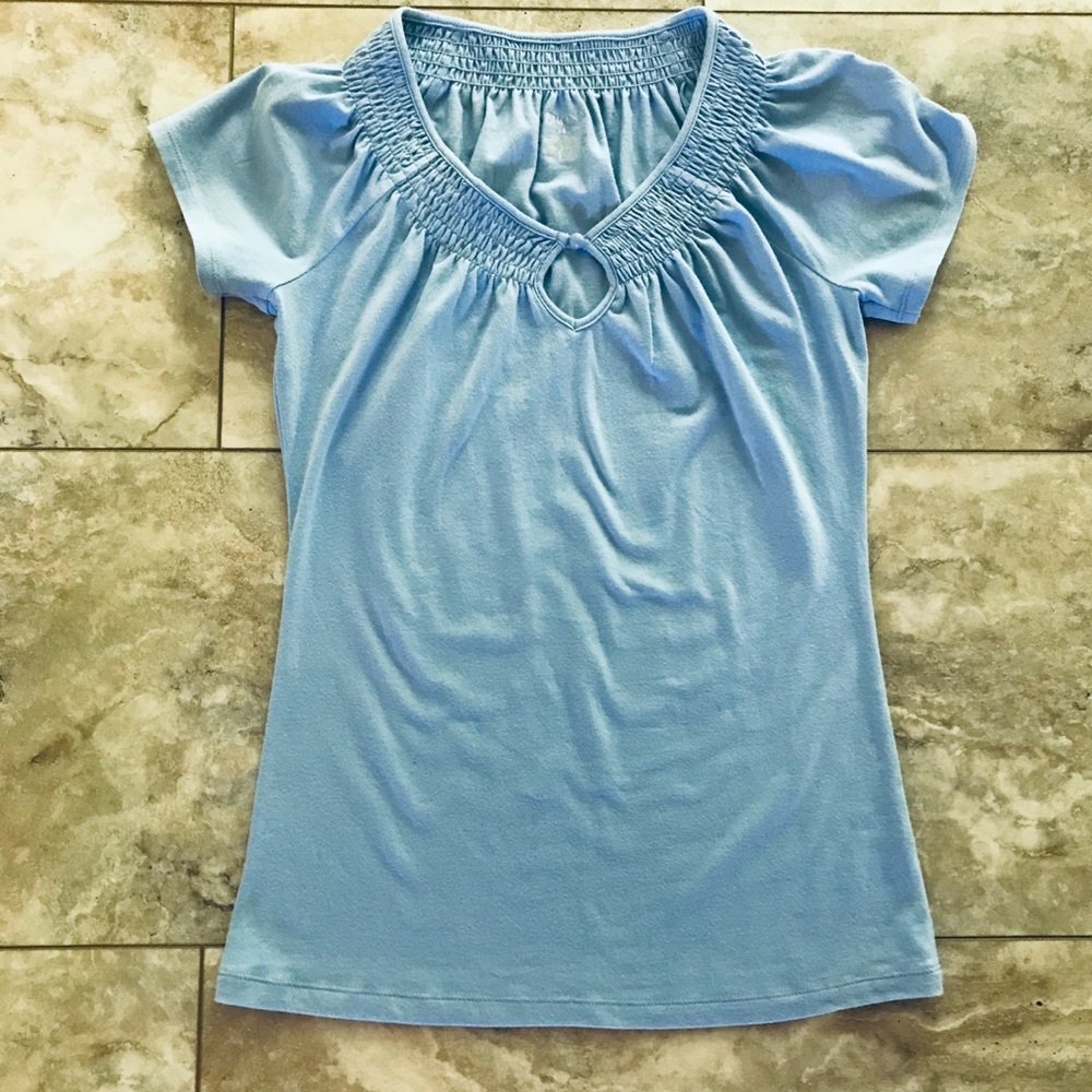 NWOT Merona Smocked Keyhole Top